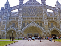 north entrance to Westminster Abbey in London